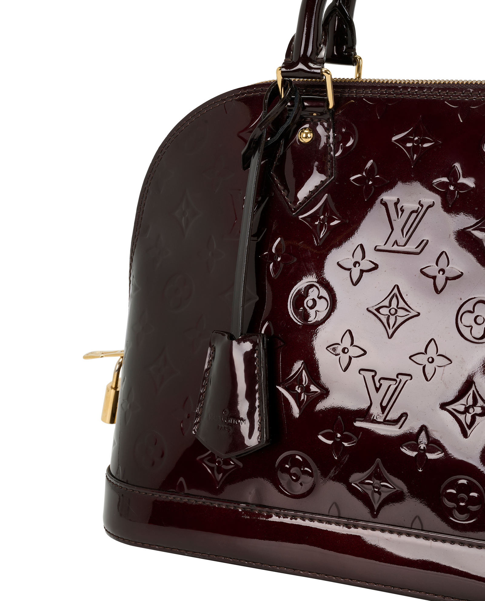 Alma PM, &pound;650, Handbags, Burgundy, Patent Leather, Other view